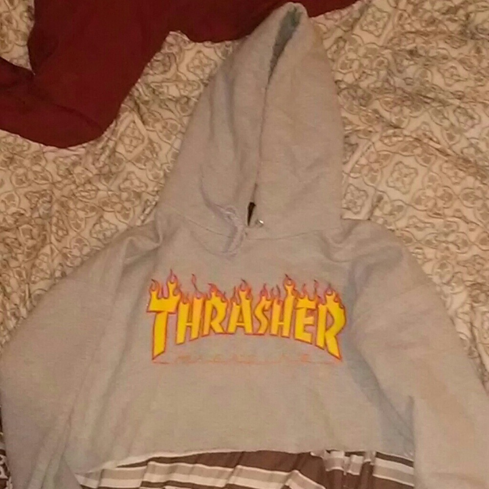 Thrasher crop top hoodie